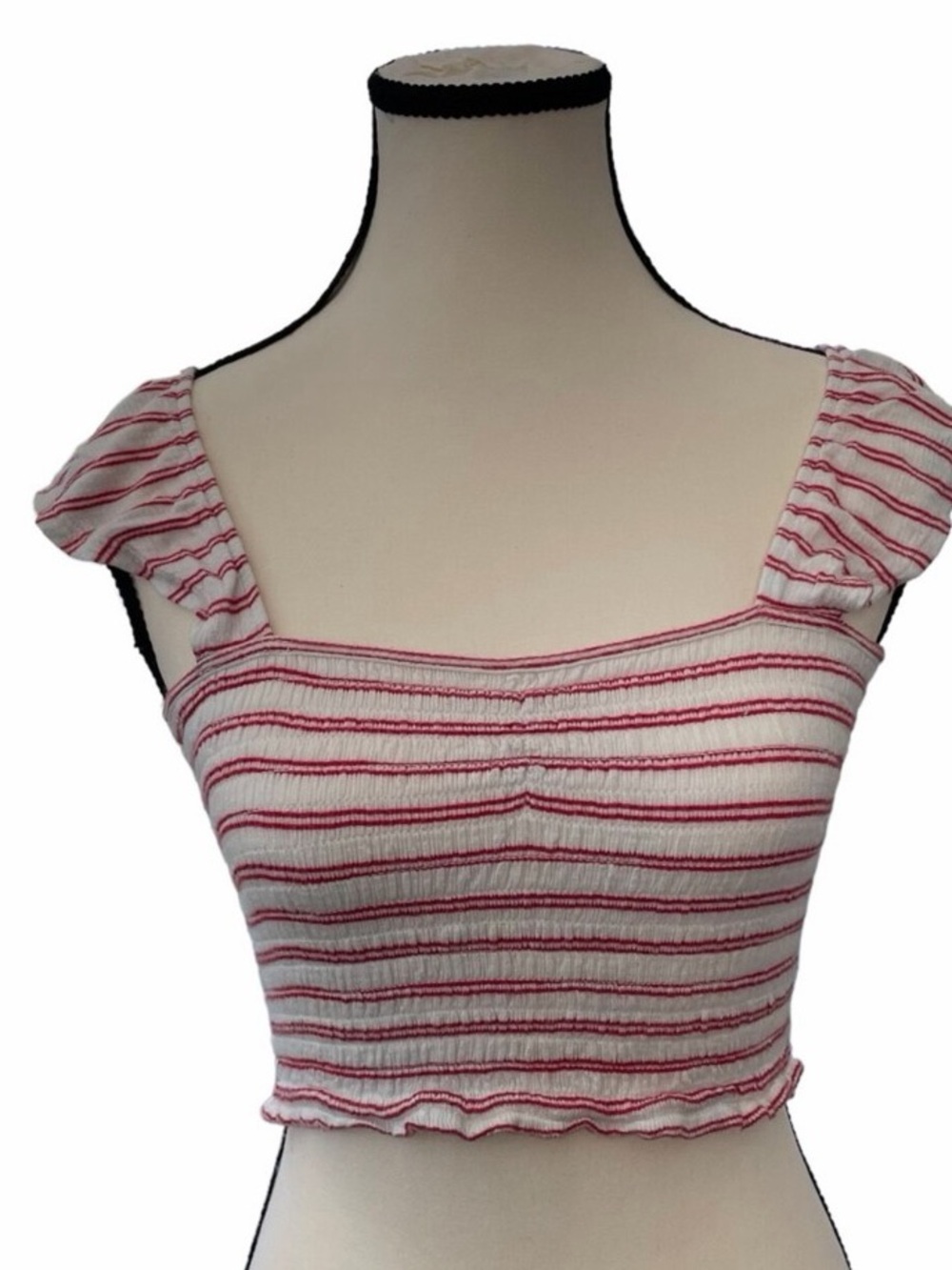 NWOT Wild Fable Red & White knit striped crop top in Size XXL - Picture 5 of 9
